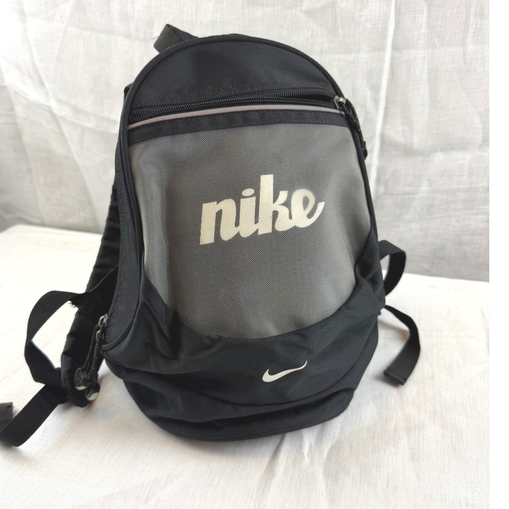 Vintage 90s Y2K Nike Mini Backpack Cyber-Gorpcore Black Bag Swoosh Logo 1990's